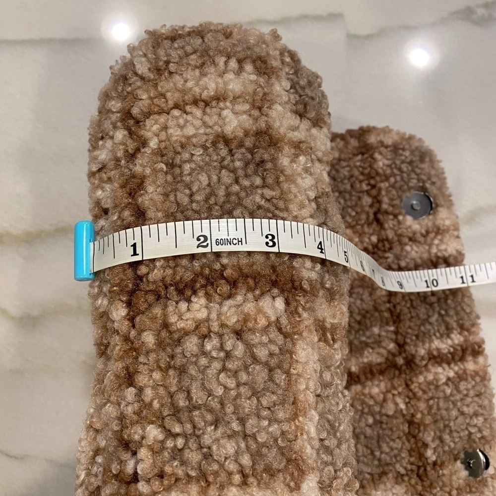 Zara Faux Fur Crossbody Flap Bag Pink Cream Tan Plaid Chain strap - Picture 7 of 13